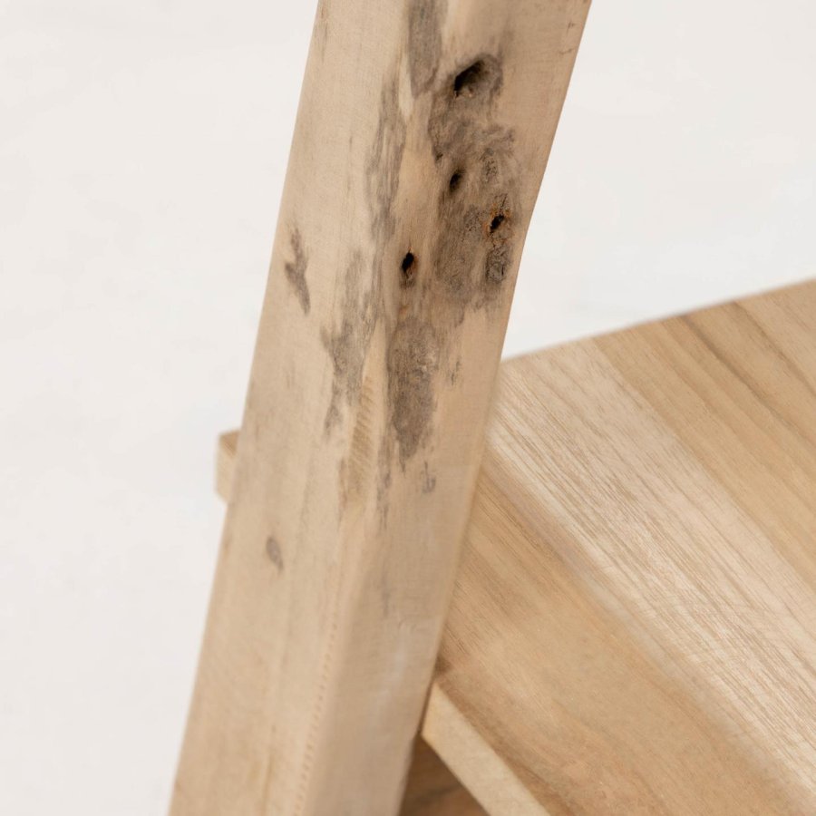 KAVE HOME rektangulr Safara bnk, m. hylde - natur genbrugs teaktr (100x32)