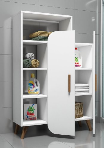 FUNZI LIVING Form bogreol, m. 2 lger og 5 hylder - hvid melamin