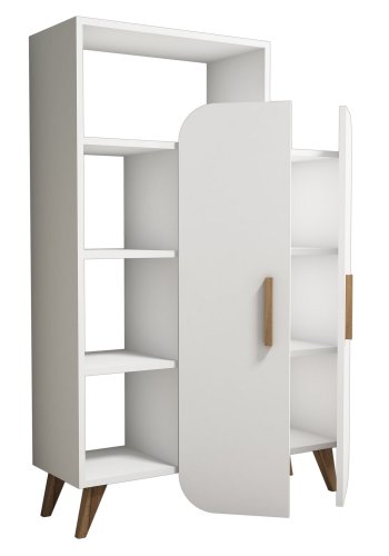 FUNZI LIVING Form bogreol, m. 2 lger og 5 hylder - hvid melamin