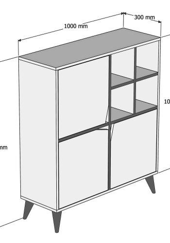 NORDVÄRK Pulse multifunktionsskab, hvidWalnut