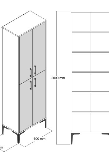 NORDVÄRK Berlin multifunktionsskab, hvid