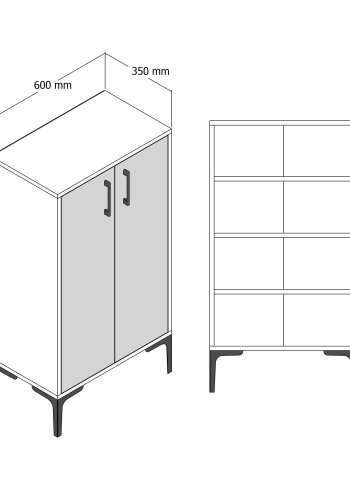 NORDVÄRK Prag skoskab, hvid