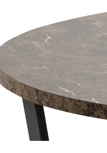 ACT NORDIC Amble rund spisebord - brun melamin og sort metal (110)