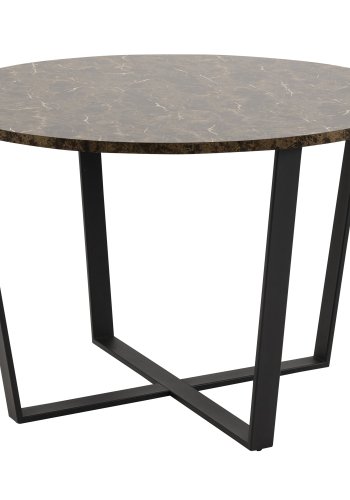 ACT NORDIC Amble rund spisebord - brun melamin og sort metal (110)