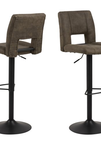 ACT NORDIC Sylvia barstol - olivengrn/sort stof/metal, m. trompetfod