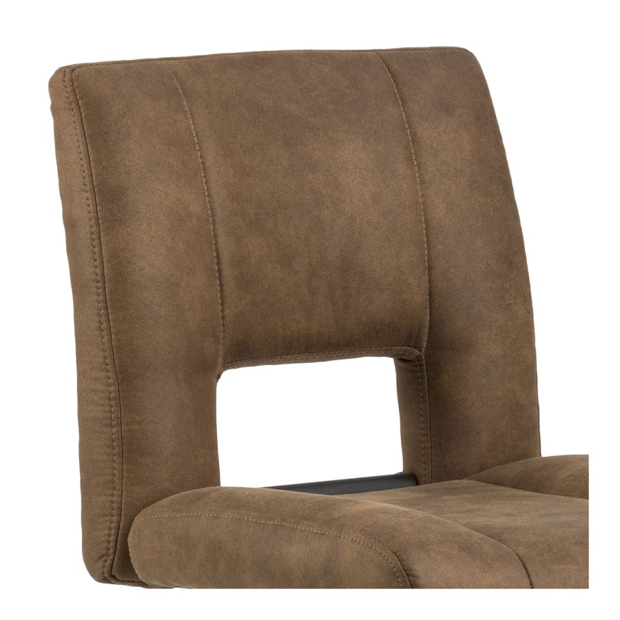 ACT NORDIC Sylvia barstol - lysebrun/sort stof/metal, m. trompetfod 