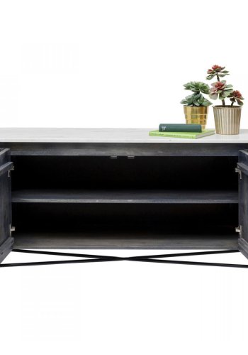 KARE DESIGN oval Glenn sknk, m. 2 lger - gr mangotr og stl