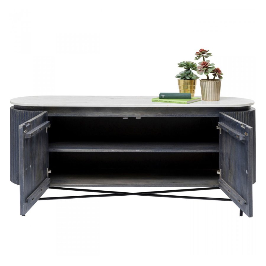 KARE DESIGN oval Glenn sknk, m. 2 lger - gr mangotr og stl