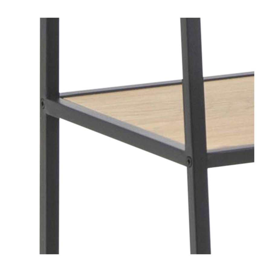 ACT NORDIC Seaford reol skr - natur/sort papirvildeg/metal, m. 5 hylder