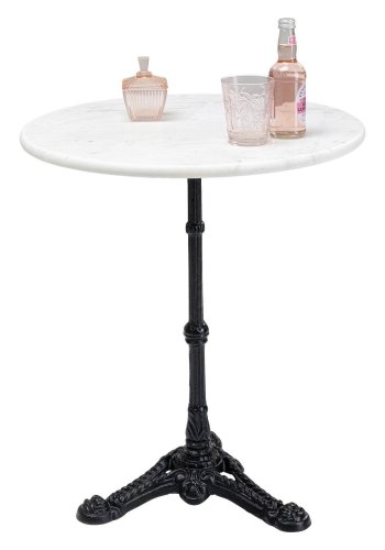 KARE DESIGN rund Kaffeehaus White cafébord - hvid marmor og sort stl (60)
