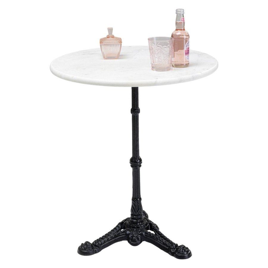 KARE DESIGN rund Kaffeehaus White cafébord - hvid marmor og sort stl (60)