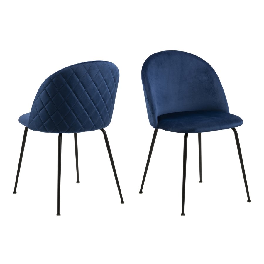 ACT NORDIC Louise spisebordsstol - mrkebl/sort stof/metal 