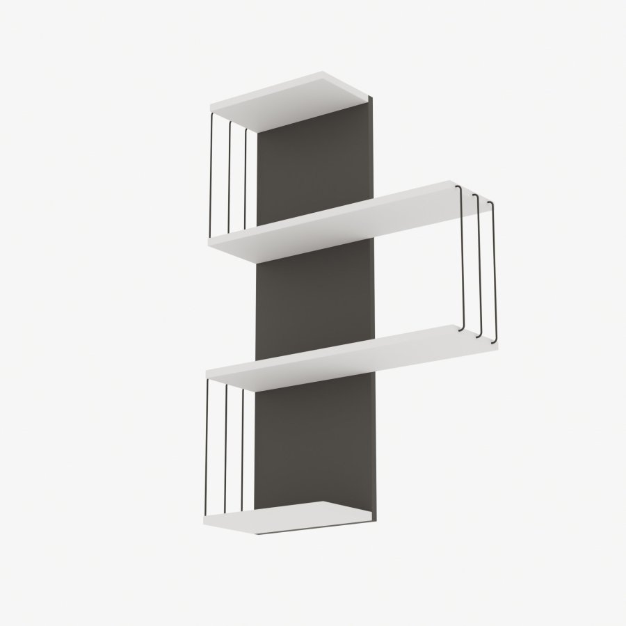 FUNZI LIVING Cambel vghylde - hvid/antracitgr melamin