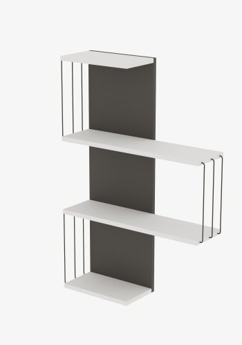 FUNZI LIVING Cambel vghylde - hvid/antracitgr melamin