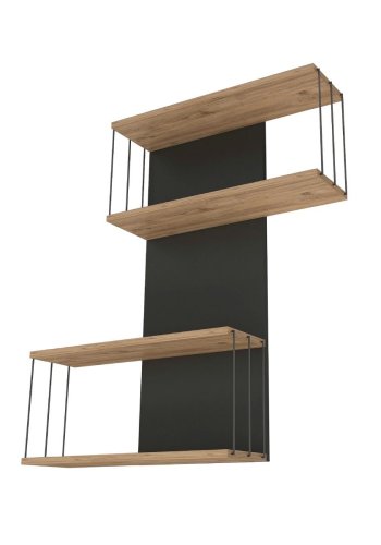 FUNZI LIVING Destan vghylde - egefarvet fyrretr og antracitgr melamin