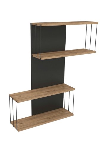 FUNZI LIVING Destan vghylde - egefarvet fyrretr og antracitgr melamin