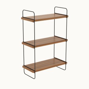 NORDVÄRK Pulalis vghylde, m. 3 hylder - valndfarvet melamin og metal