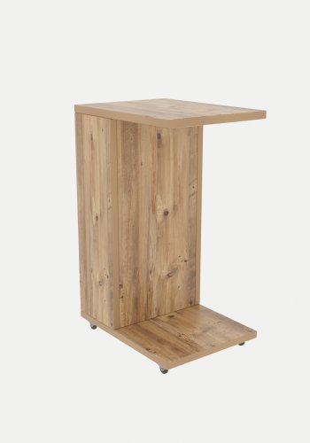 NORDVÄRK Filinta sidebord, m. hylde, magasinholder, hjul - fyrretr melamin (30x40)