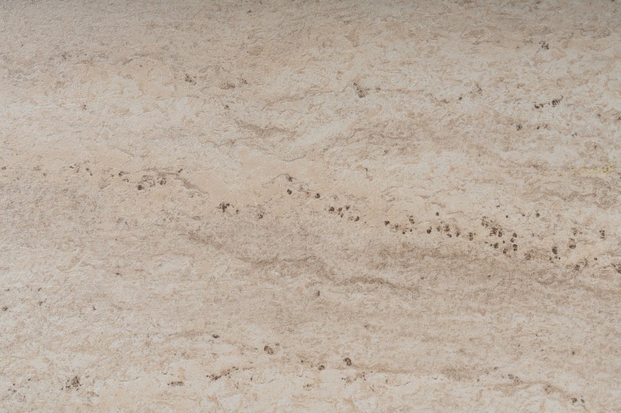 NORDVÄRK Escape 180 TV-bord, m. 1 hylde og 2 skuffer - travertin melamin og sort jern (180x40)