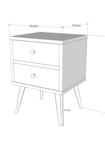 NORDVÄRK Malmö Natbord, HvidWalnut