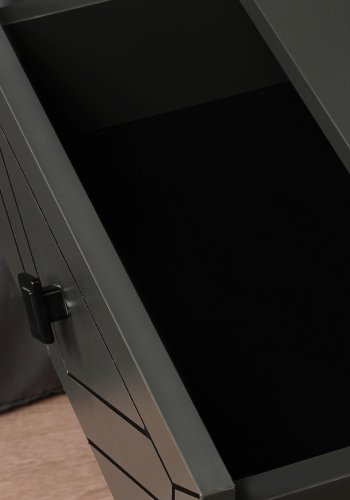 FUNZI LIVING Luna natbord, m. 2 skuffer - antracitgr melamin og antracitgr metal (50x40)