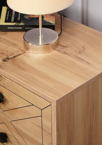 FUNZI LIVING Luna natbord, m. 2 skuffer - fyr melamin og metal (50x40)