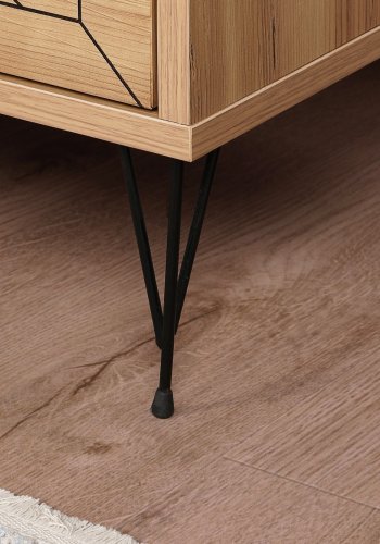 FUNZI LIVING Luna natbord, m. 2 skuffer - fyr melamin og metal (50x40)