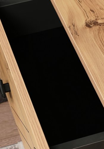 FUNZI LIVING Luna natbord, m. 2 skuffer - fyr melamin og metal (50x40)