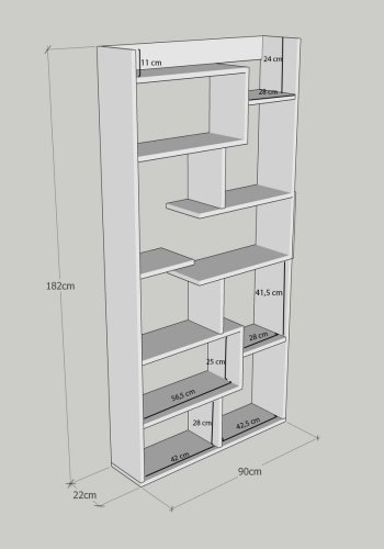NORDVÄRK Kuttap bogreol, hvid