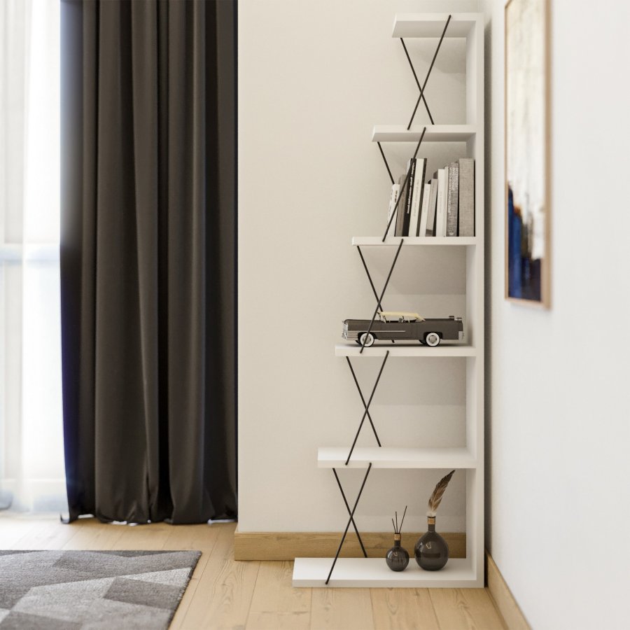 NORDVÄRK Tlos bogreol, hvidSort