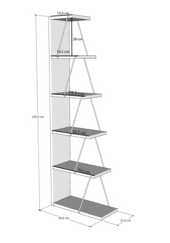NORDVÄRK Tlos bogreol, hvidSort