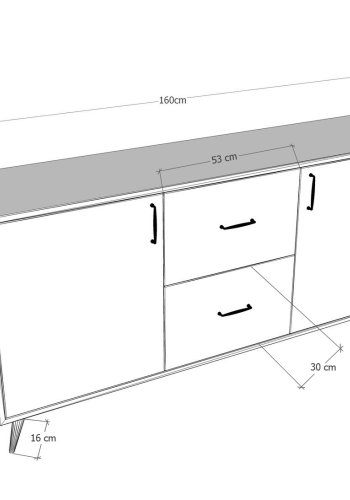 NORDVÄRK Cordoba Console, WalnutAntracit