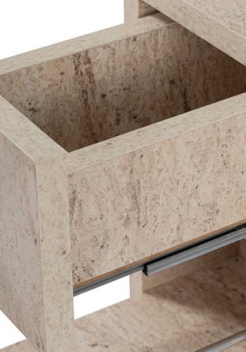 FUNZI LIVING Calencia badevrelsesskab, m. 1 lge og 2 skuffer - travertin melamin