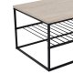 NORDVÄRK Asude sofabord, m. 1 hylde - travertin melamin og sort metal (95x55)