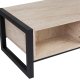 NORDVÄRK Haldizen sofabord, m. 1 hylde og 1 skuffe - travertin melamin og sort metal (105x55)