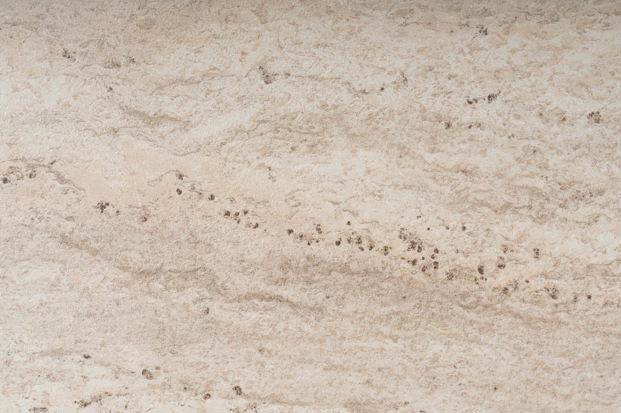 NORDVÄRK Haldizen sofabord, m. 1 hylde og 1 skuffe - travertin melamin og sort metal (105x55)