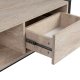 NORDVÄRK Haldizen sofabord, m. 1 hylde og 1 skuffe - travertin melamin og sort metal (105x55)