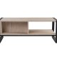 NORDVÄRK Haldizen sofabord, m. 1 hylde og 1 skuffe - travertin melamin og sort metal (105x55)