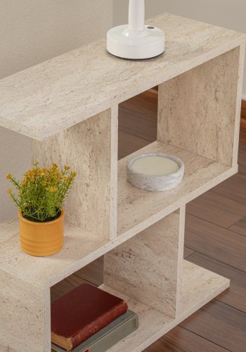 NORDVÄRK Life sidebord, m. 2 hylder, rektangulr - travertin melamin (60x20)