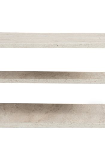 NORDVÄRK Lifon sidebord, m. 2 hylder, rektangulr - travertin melamin og sort metal (50x40)