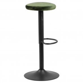 ACT NORDIC Finch barstol, m. drejefunktion og fodsttte - grn polyester og sort metal