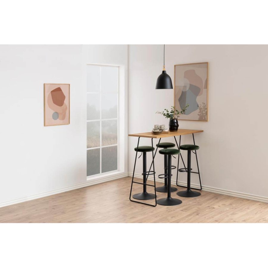 ACT NORDIC Finch barstol, m. drejefunktion og fodsttte - grn polyester og sort metal