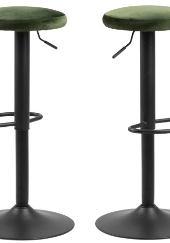 ACT NORDIC Finch barstol, m. drejefunktion og fodsttte - grn polyester og sort metal