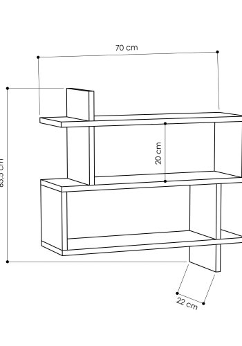 FUNZI LIVING Paralel vghylde - eg melamin