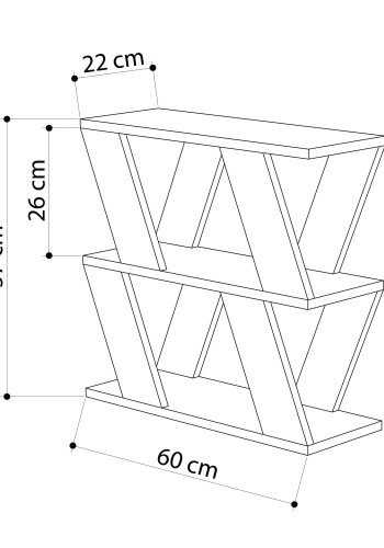 NORDVÄRK Lazena sidebord, m. hylde - hvid melamin (60x22)