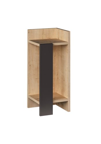 FUNZI LIVING Elos natbord, hjre, m. 2 hylder - eg og antracitgr melamin (15x27)