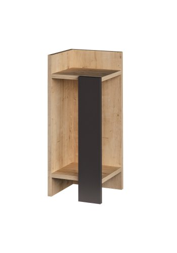 FUNZI LIVING Elos natbord, venstre, m. 2 hylder - eg og antracitgr melamin (15x27)
