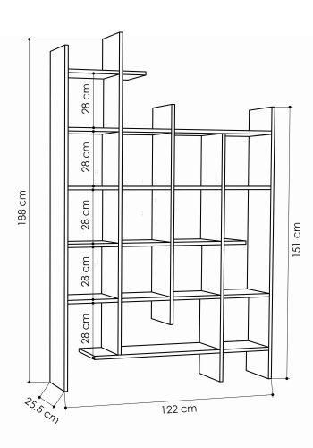 FUNZI LIVING Manco bogreol - Hitit melamin