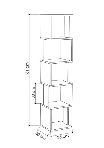 NORDVÄRK Piri bogreol, Sonoma egAntracit