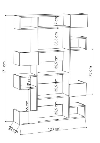 NORDVÄRK Niho bogreol, hvid